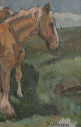 Load image into Gallery viewer, Mid Century Vintage Original Oil Painting of Horses from Sweden

