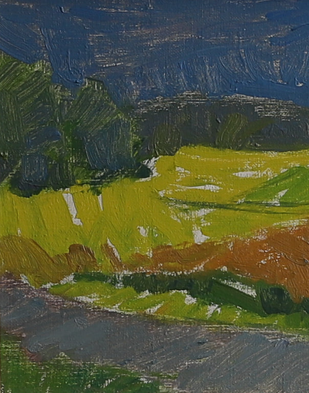 Mid Century Original Colorful Landscape Oil Painting from Sweden