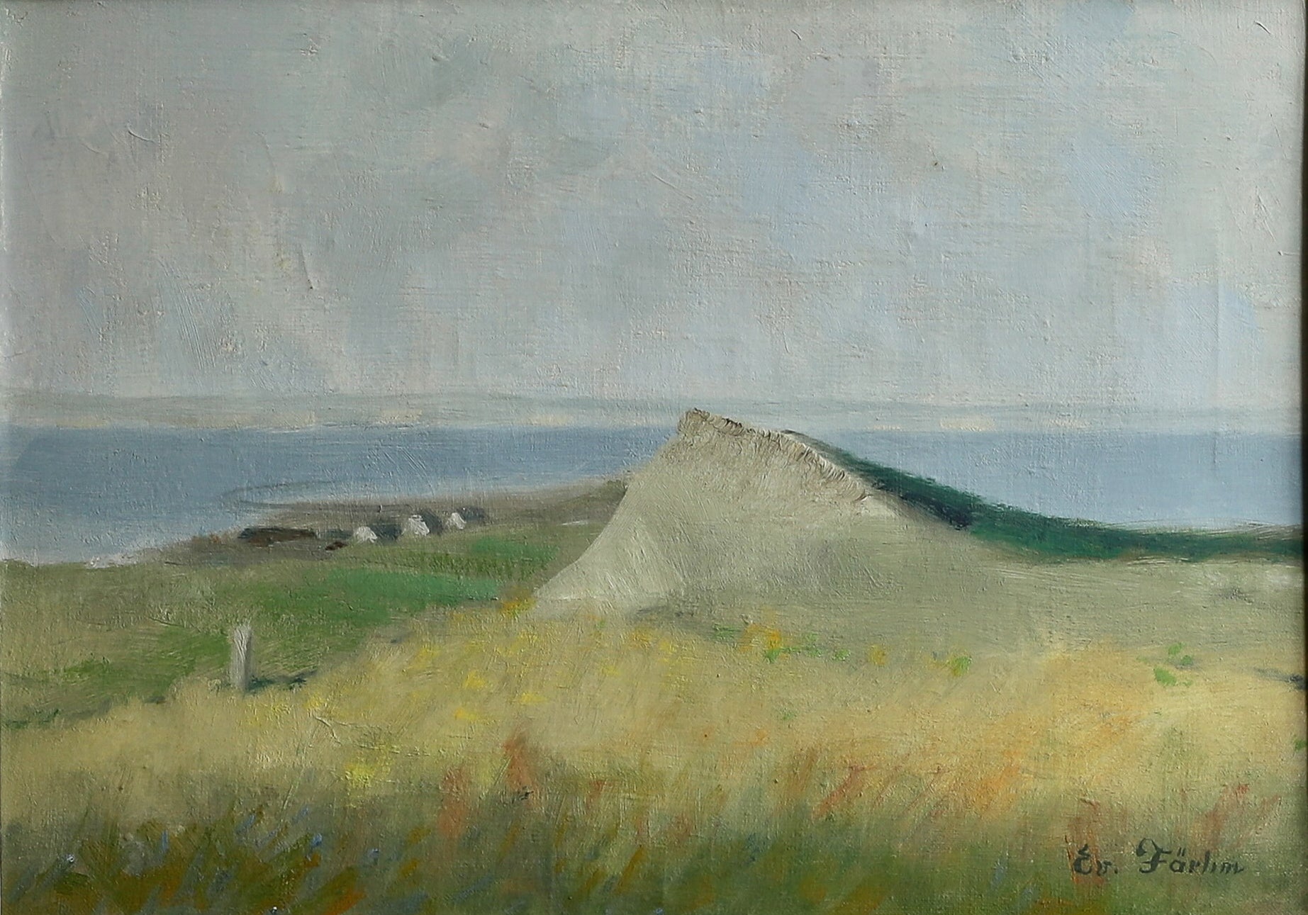 Vintage Mid Century Oil Painting from Sweden