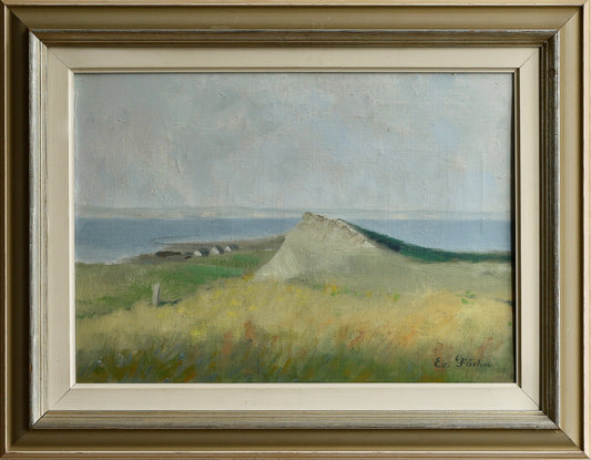 Vintage Mid Century Oil Painting from Sweden