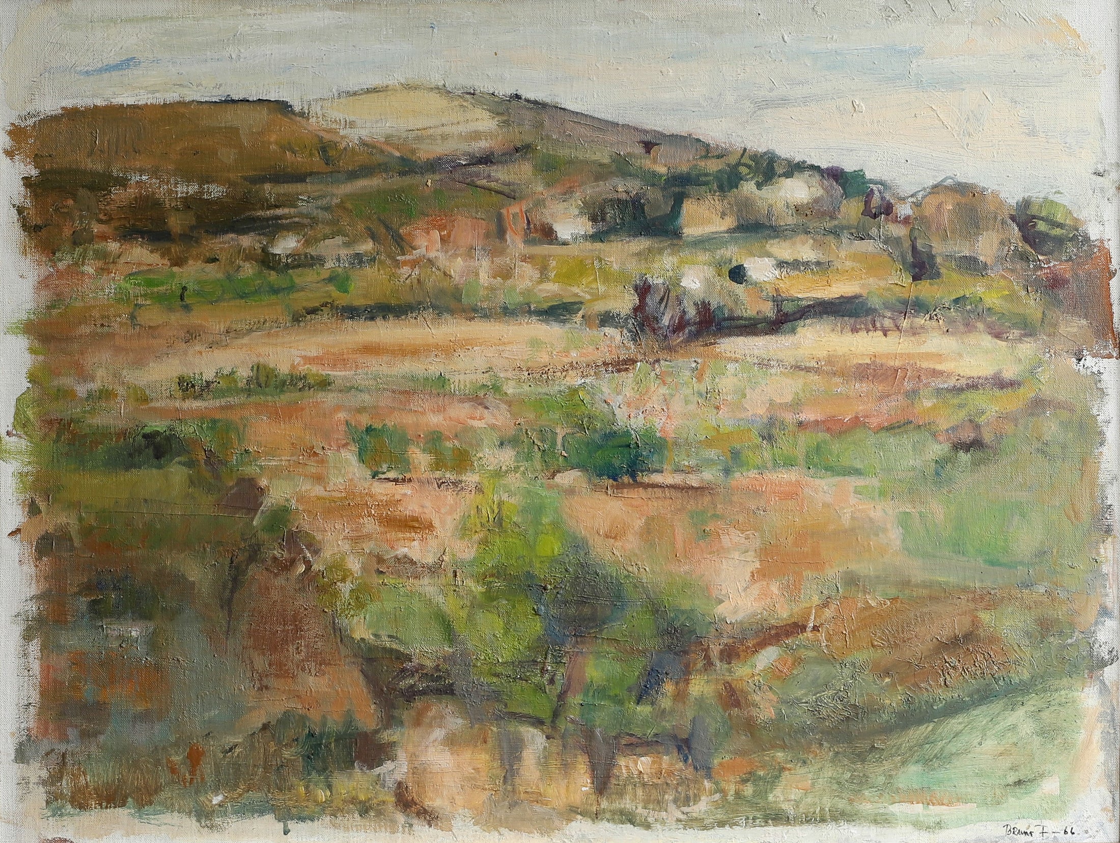 Original Vintage Mid Century Landscape Oil Painting