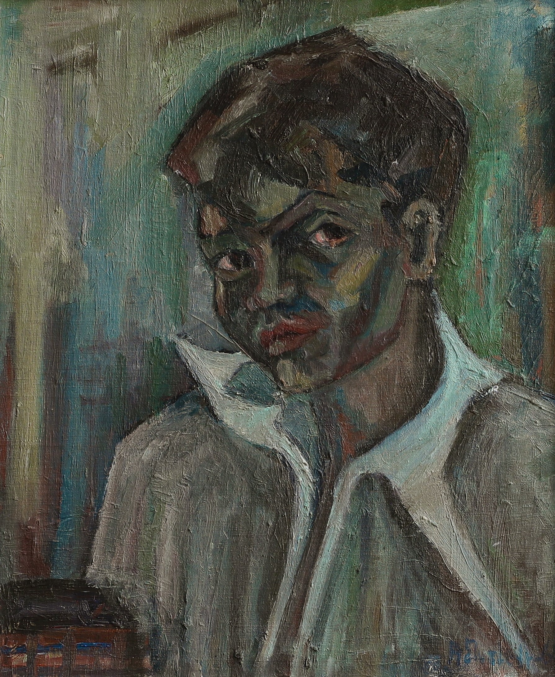 Vintage Mid Century Original Boy's Portrait from Sweden 1960