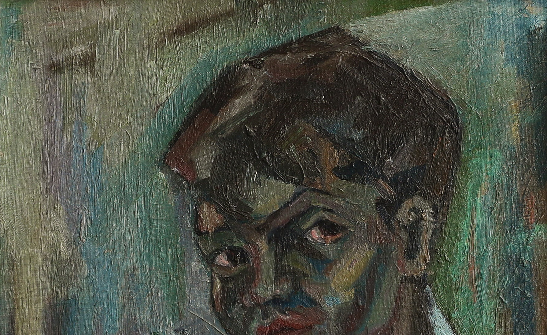 Vintage Mid Century Original Boy's Portrait from Sweden 1960