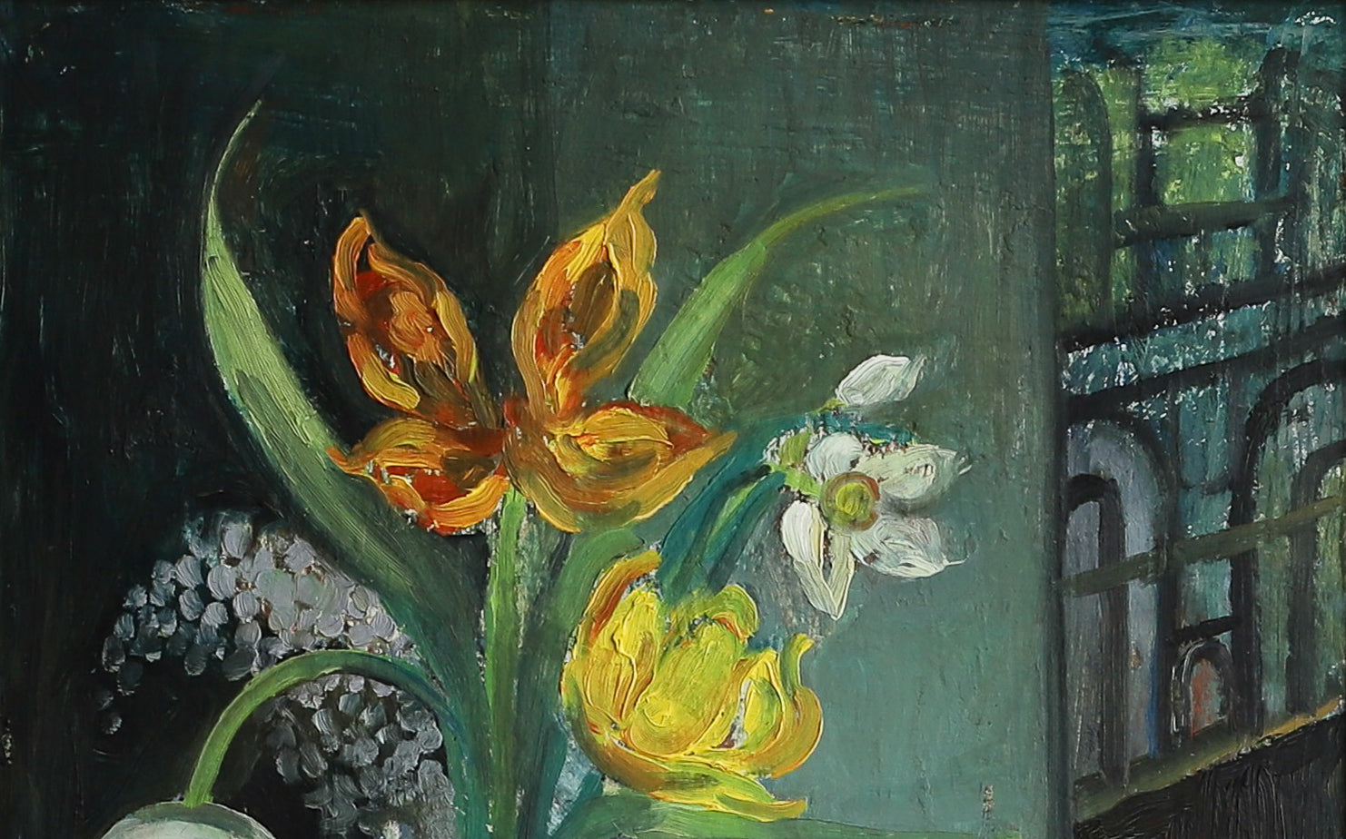 Mid Century Original Affordable Art Still Life from Sweden