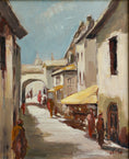 Load image into Gallery viewer, Vintage Art Room Original Cityscape Oil Painting from Sweden
