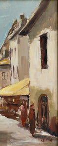 Load image into Gallery viewer, Vintage Art Room Original Cityscape Oil Painting from Sweden
