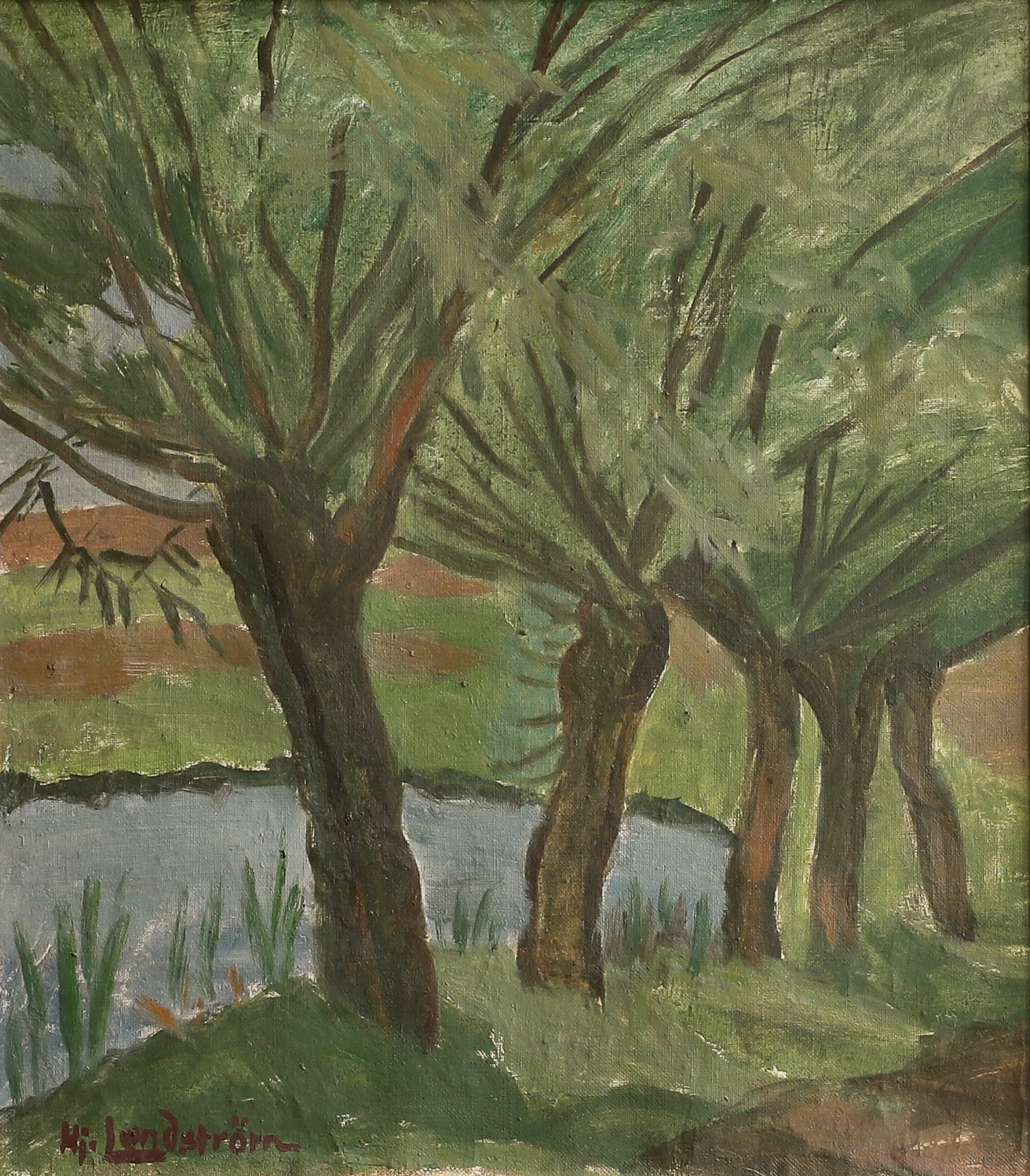 Affordable Art Original Landscape Oil Painting by H Lundström
