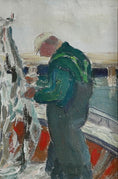 Load image into Gallery viewer, Vintage Mid Century Original Fishermen Oil Painting from Sweden
