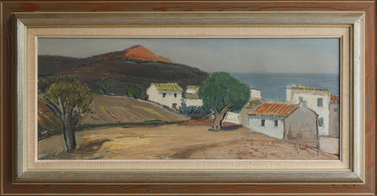 Vintage Art Room Original Landscape Oil Painting from Sweden