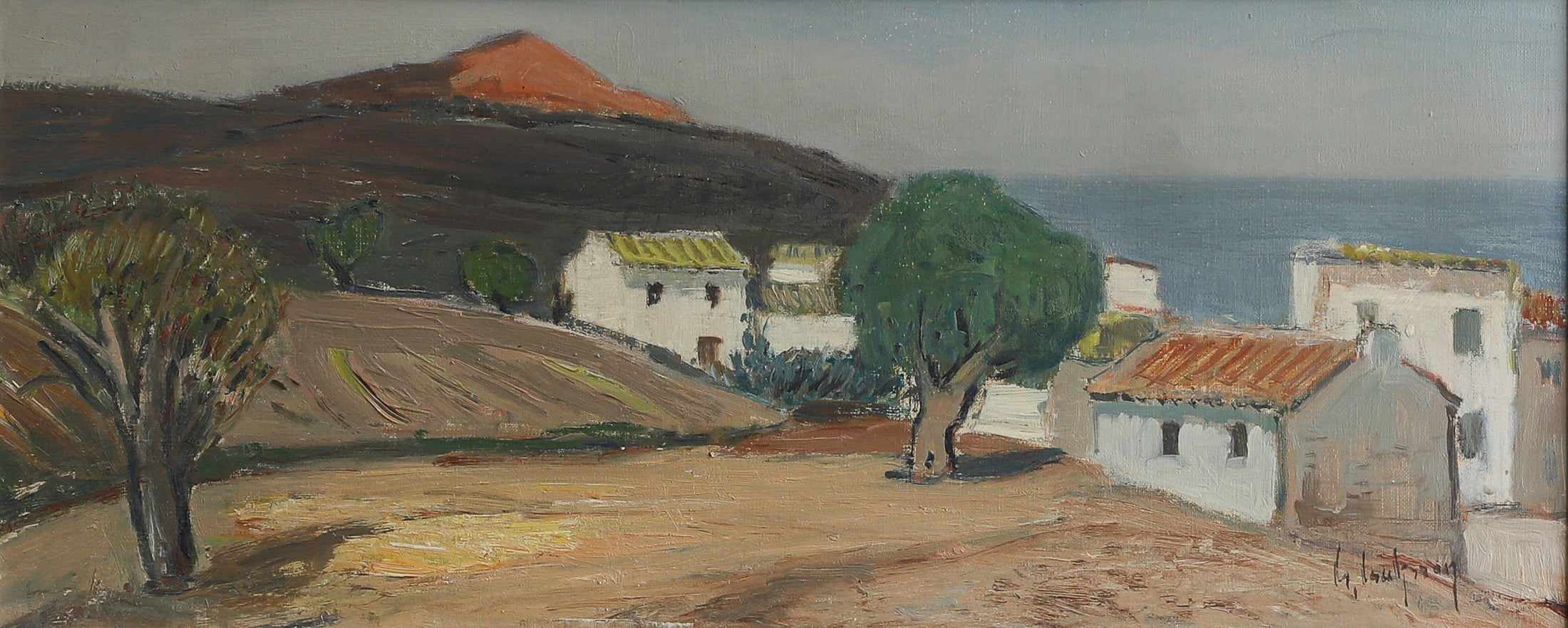 Vintage Art Room Original Landscape Oil Painting from Sweden