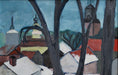 Load image into Gallery viewer, Mid Century Original Colorful Cityscape Oil Painting from Sweden
