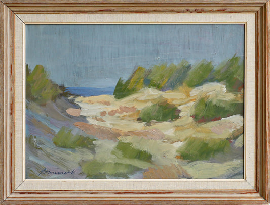 Vintage Art Room Original Mid Century Coastal Oil Painting from Sweden