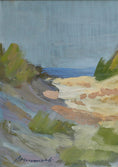 Load image into Gallery viewer, Vintage Art Room Original Mid Century Coastal Oil Painting from Sweden
