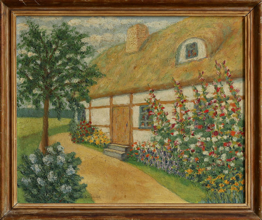 Original Mid Century Farmhouse Painting from Sweden
