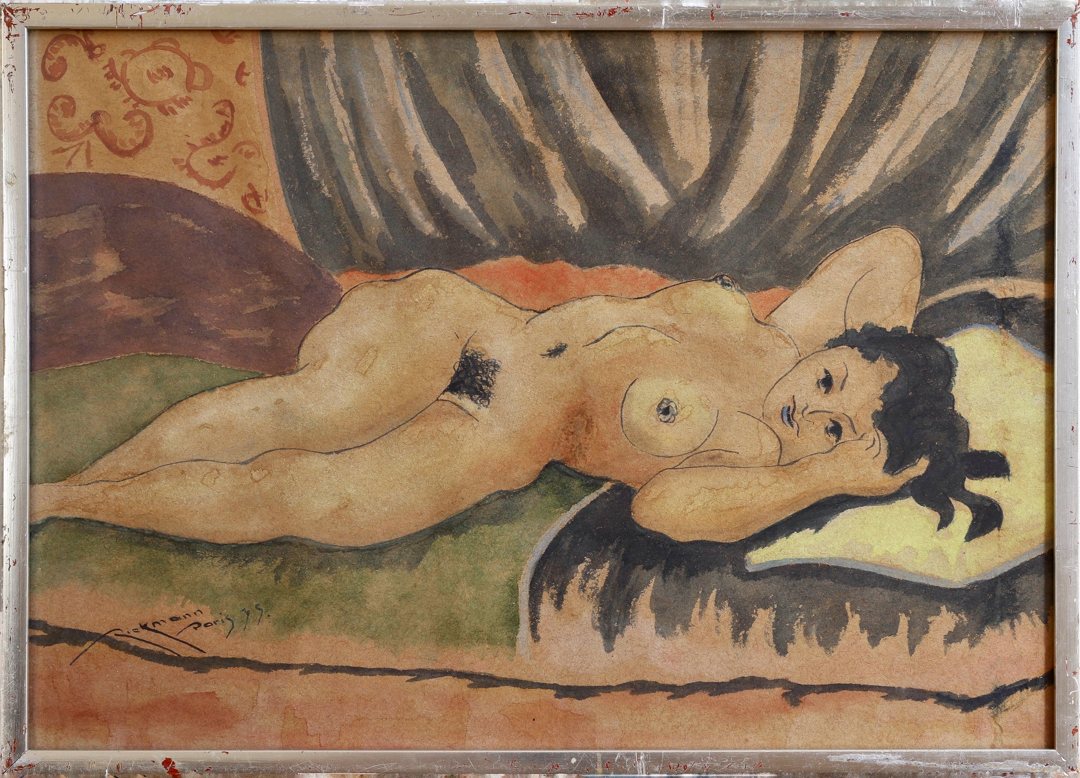 Original Vintage Figurative Painting from Paris 1935