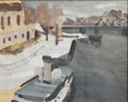 Load image into Gallery viewer, Vintage Mid Century Original Cityscape Painting from Sweden
