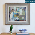 Load image into Gallery viewer, Mid Century Original Oil Painting of Artist Working in Studio from Sweden
