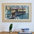 Load image into Gallery viewer, Vintage Mid Century Original Winter Cityscape Oil Painting from Sweden

