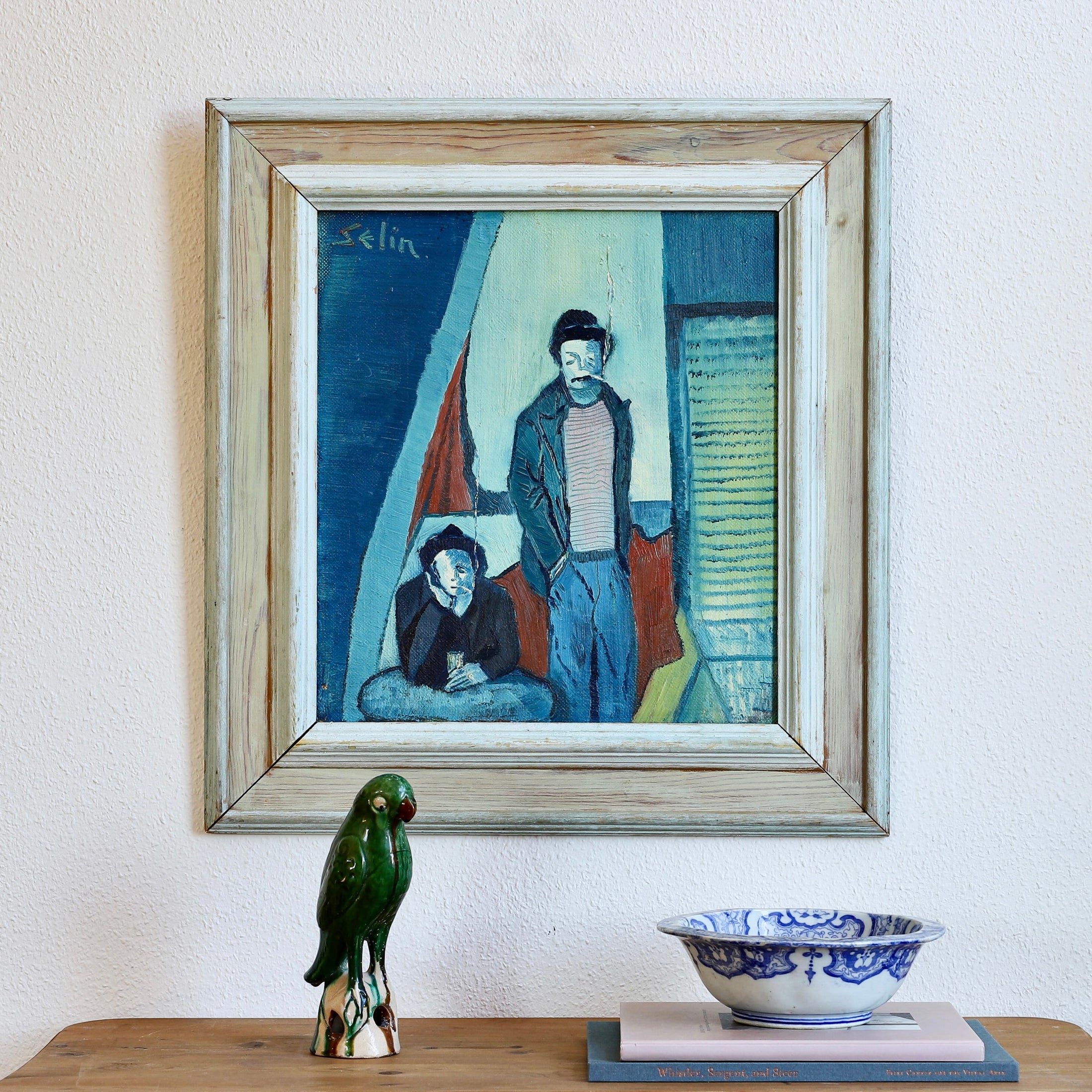 Vintage Mid Century Original Oil Painting from Sweden