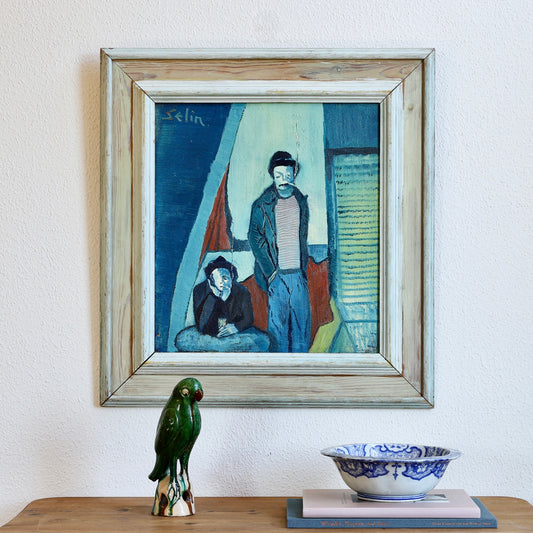 Vintage Mid Century Original Oil Painting from Sweden