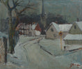 Load image into Gallery viewer, Mid Century Vintage Winter Landscape Oil Painting from Sweden

