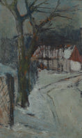 Load image into Gallery viewer, Mid Century Vintage Winter Landscape Oil Painting from Sweden
