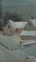 Load image into Gallery viewer, Mid Century Vintage Winter Landscape Oil Painting from Sweden
