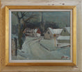 Load image into Gallery viewer, Mid Century Vintage Winter Landscape Oil Painting from Sweden
