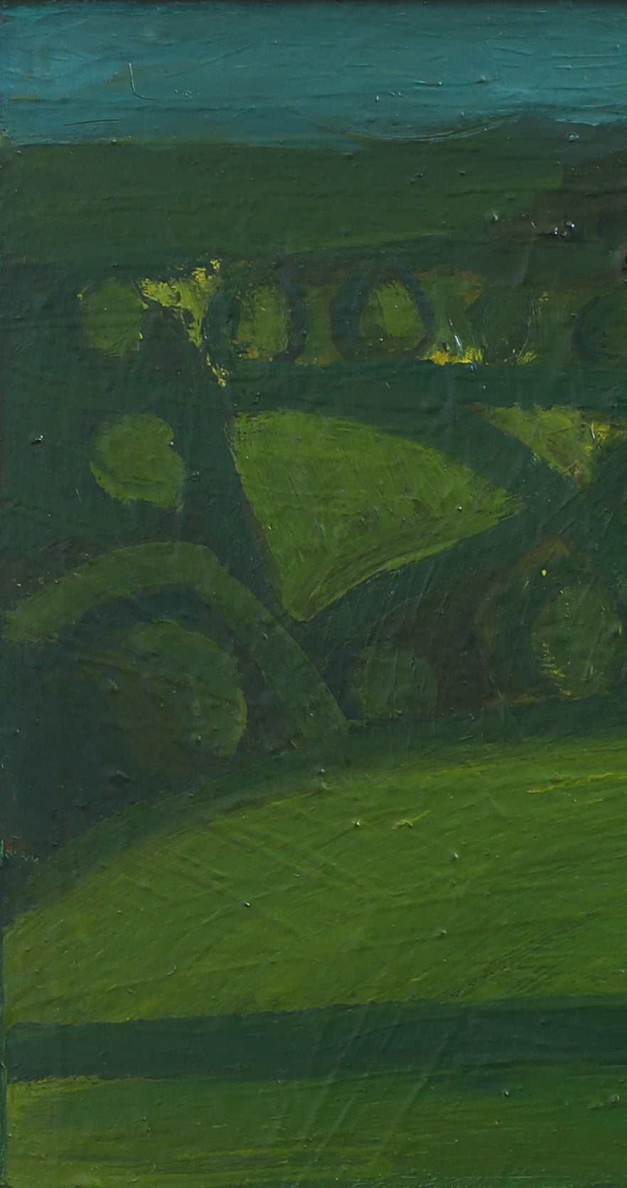 Mid Century Vintage Abstract Landscape Oil Painting From Sweden