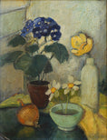 Load image into Gallery viewer, Mid Century Vintage Original Floral Oil Painting from Sweden
