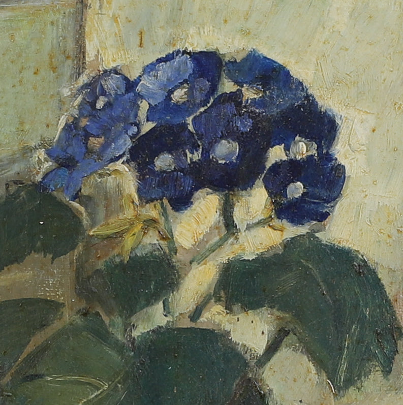 Mid Century Vintage Original Floral Oil Painting from Sweden