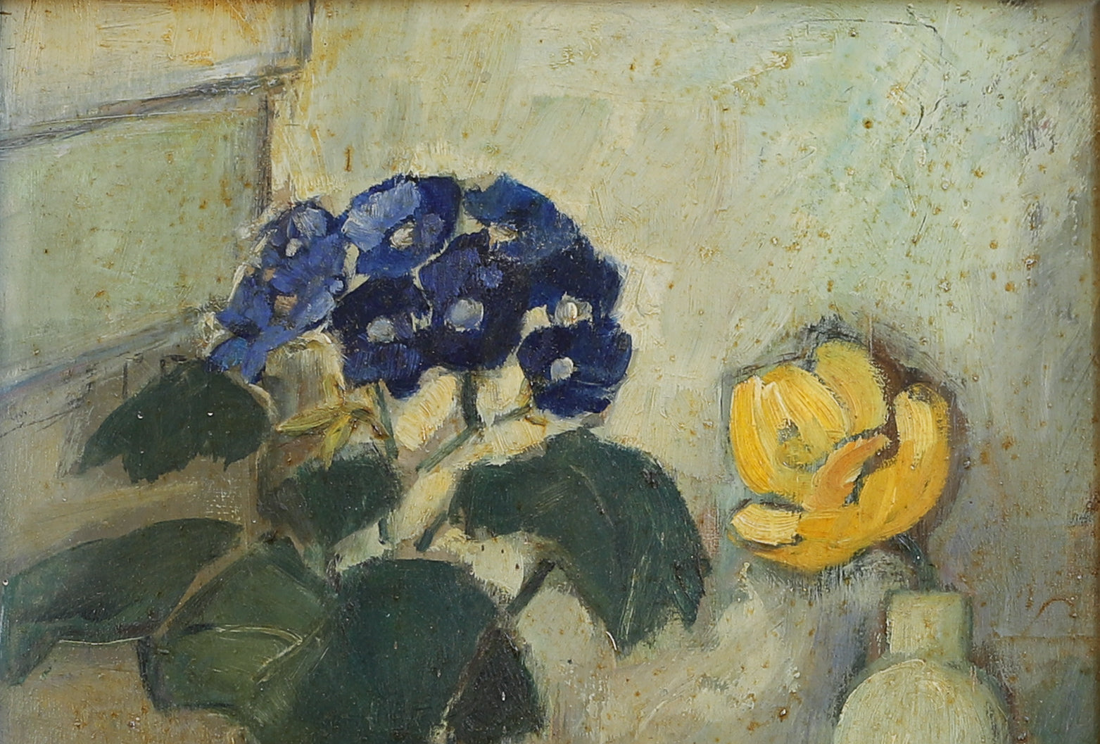 Mid Century Vintage Original Floral Oil Painting from Sweden