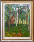 Load image into Gallery viewer, Vintage Original Landscape Oil Painting The Forest Path From Sweden
