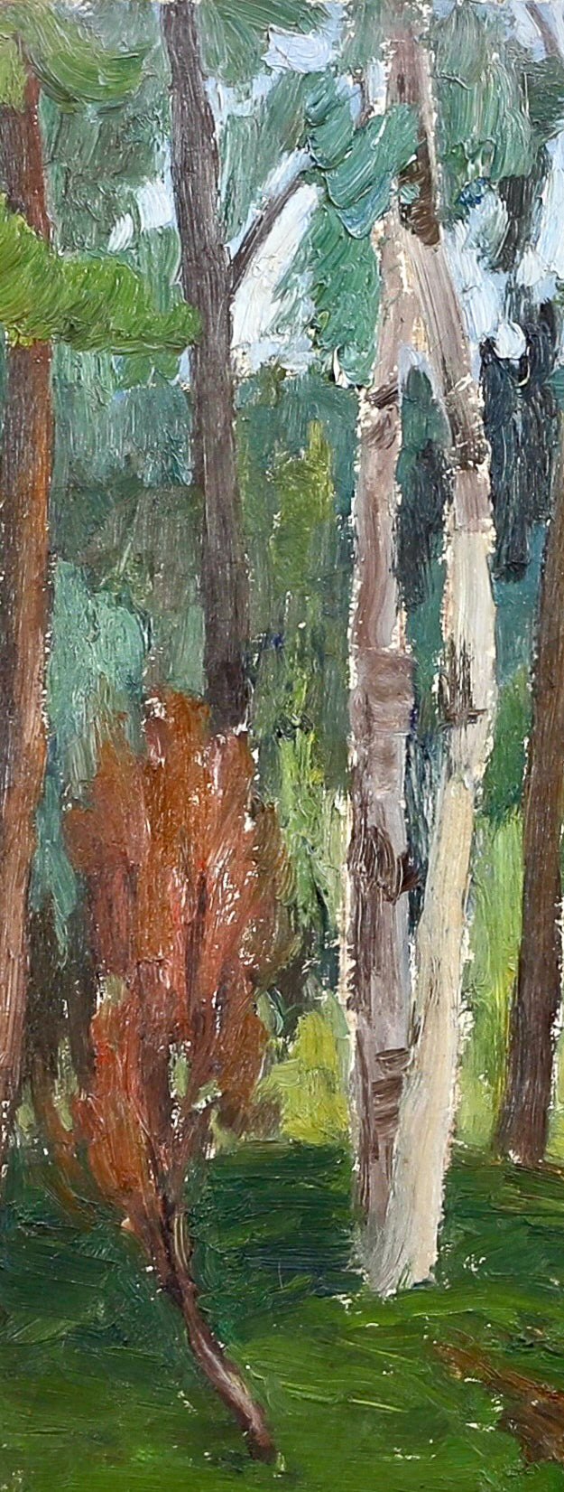 Vintage Original Landscape Oil Painting The Forest Path From Sweden