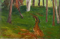 Load image into Gallery viewer, Vintage Original Landscape Oil Painting The Forest Path From Sweden
