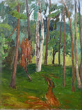 Load image into Gallery viewer, Vintage Original Landscape Oil Painting The Forest Path From Sweden
