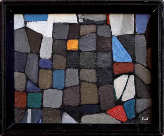Mid Century Vintage Abstract Painting From Sweden