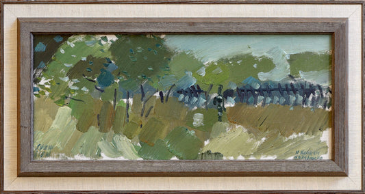 Mid Century Original Oil Painting Vintage Art Room from Sweden