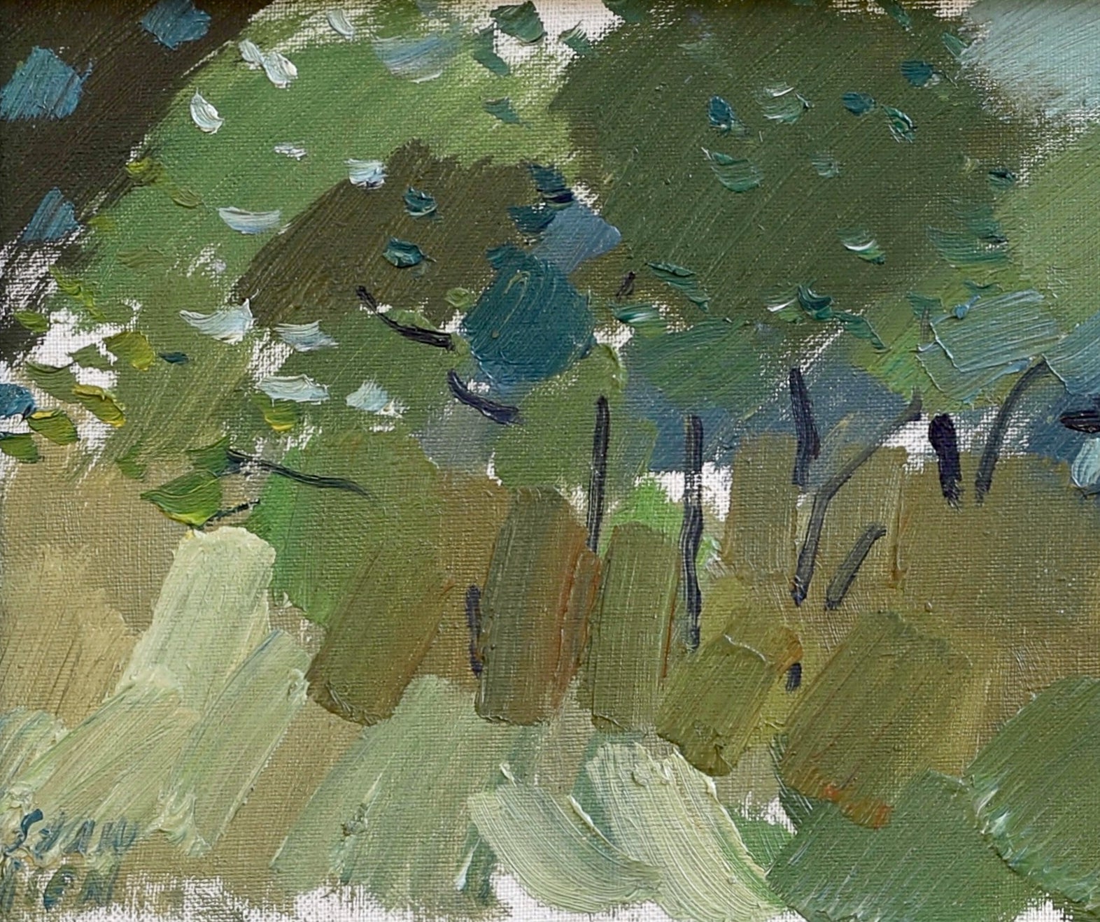 Mid Century Original Oil Painting Vintage Art Room from Sweden