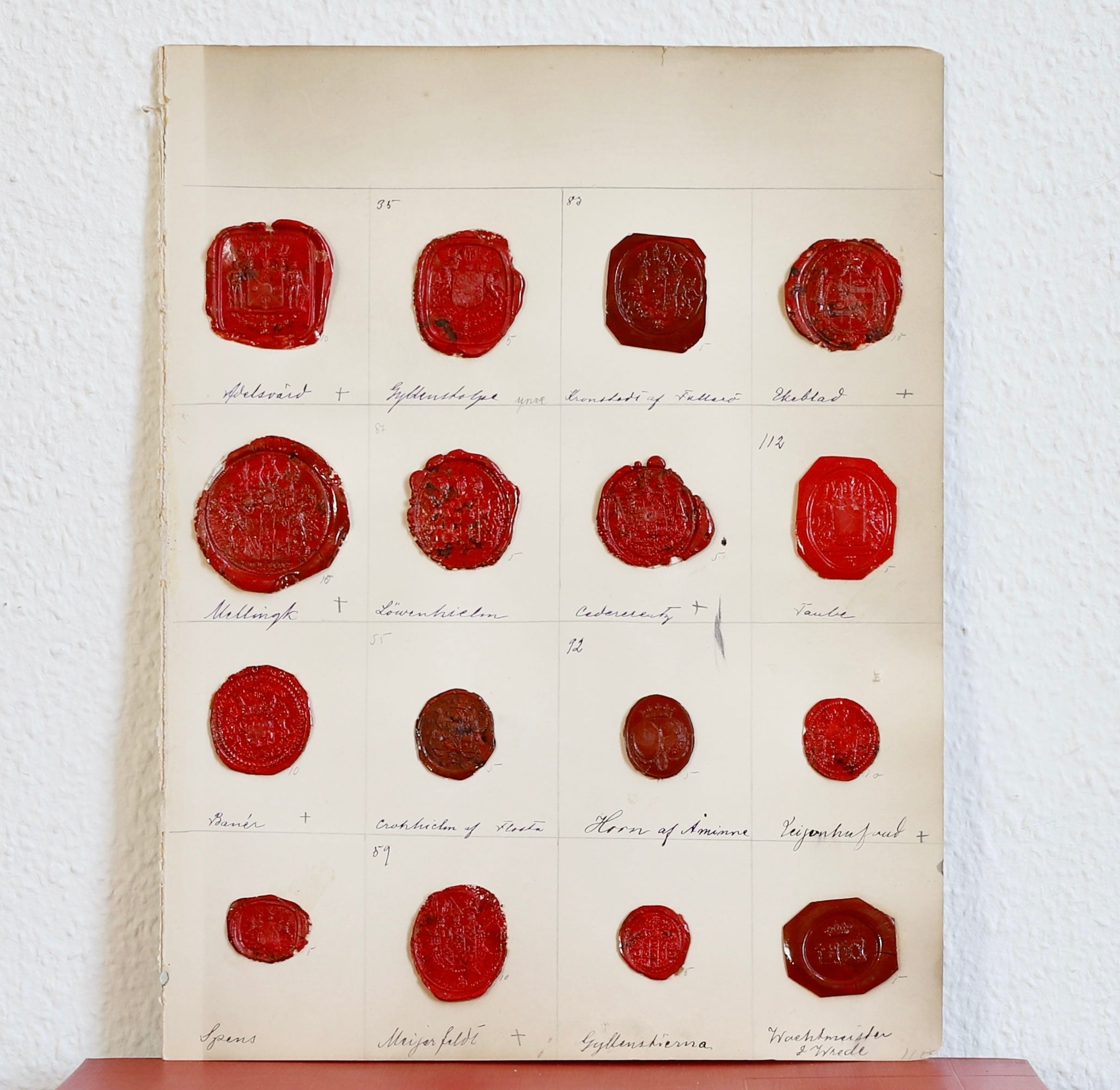 Heraldic Wax Seals of Swedish Barons From Sweden