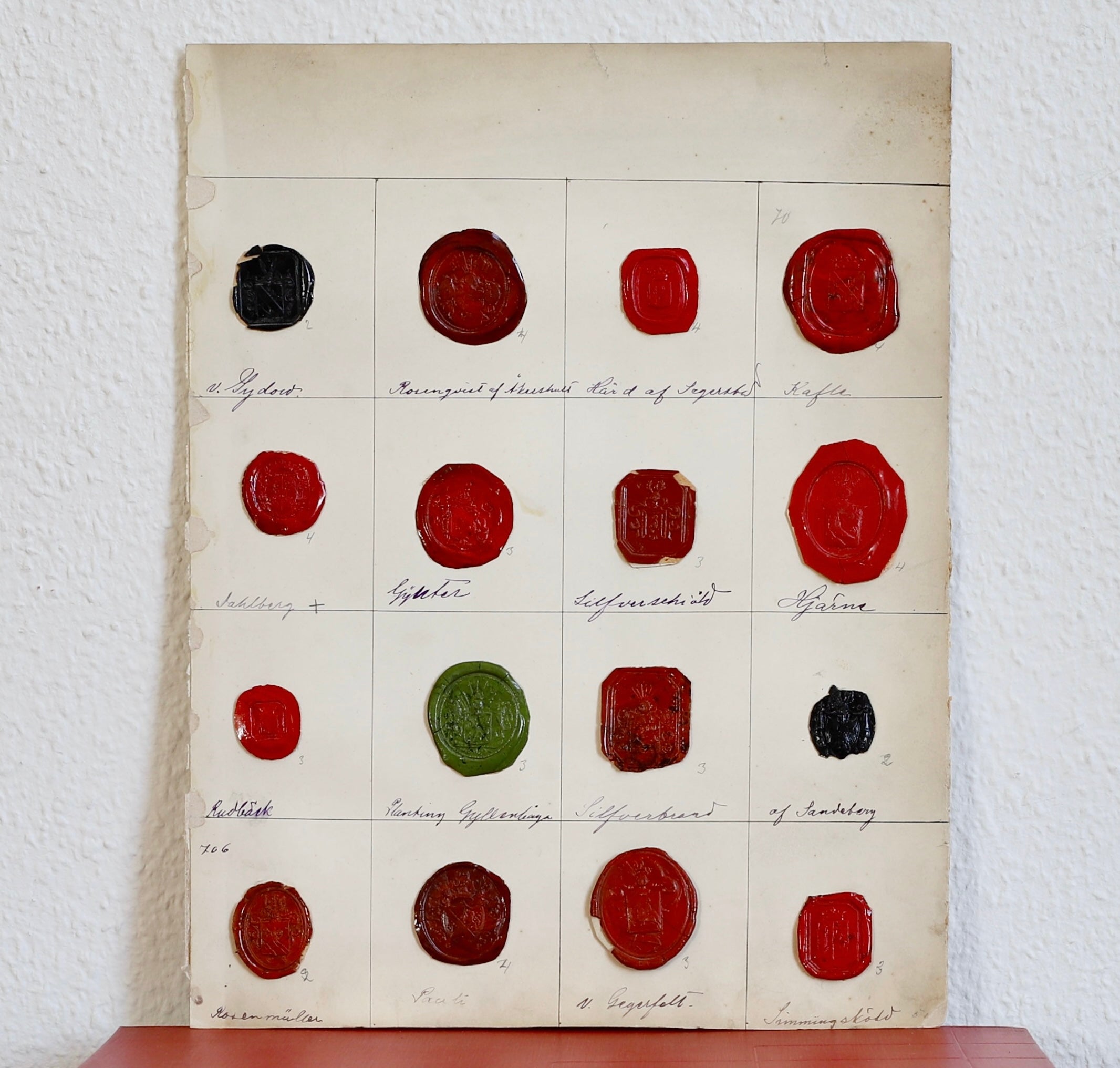 Heraldic Wax Seals From Swedish Nobility