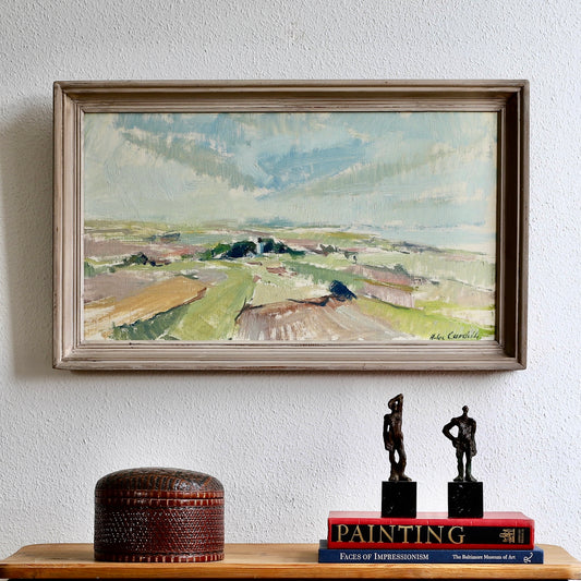 Mid Century Original Landscape Oil Painting From Sweden By H Cardell