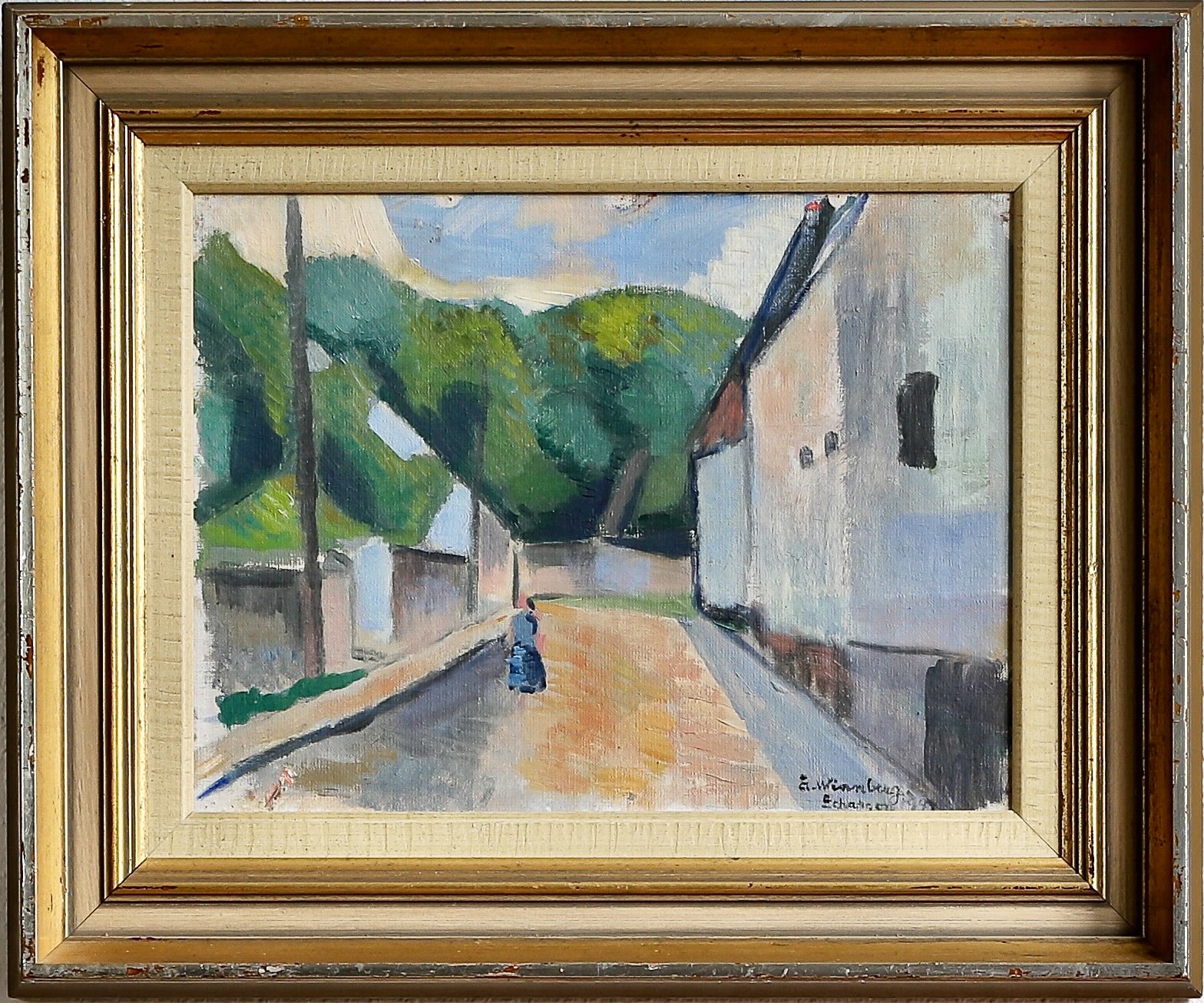 Mid Century Original Oil Painting from Sweden