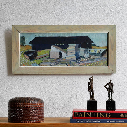 Original Oil Painting Vintage Mid Century Sweden