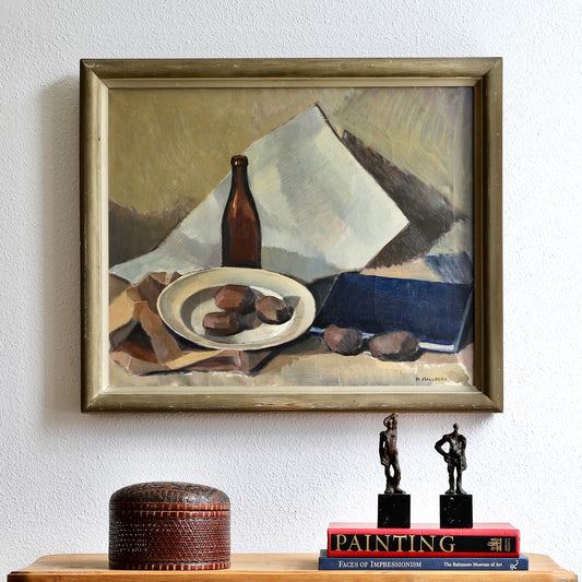 Vintage Art Original Still Life Painting from Sweden