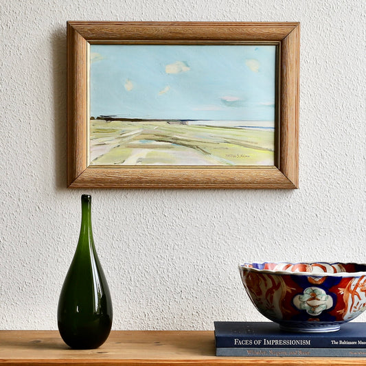 Vintage Art Room Mid Century Original Coastal Oil Painting