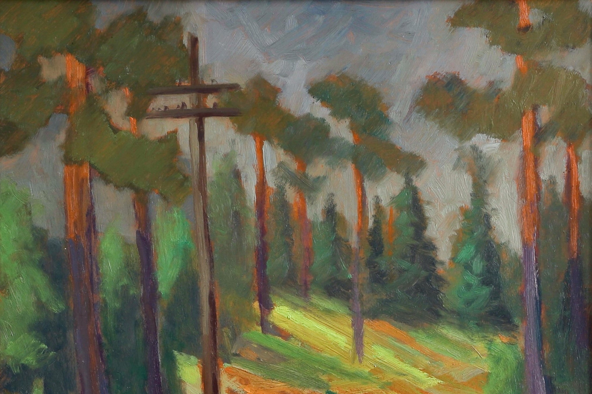 Mid Century Landscape Oil Painting From Sweden by Y Andersson