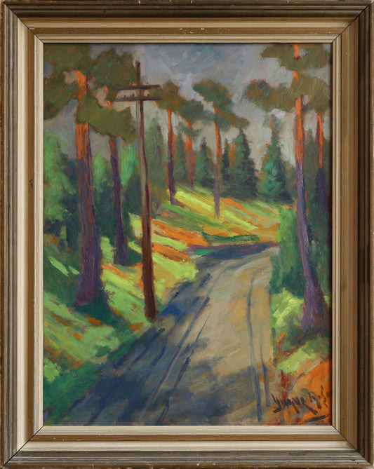 Mid Century Landscape Oil Painting From Sweden by Y Andersson