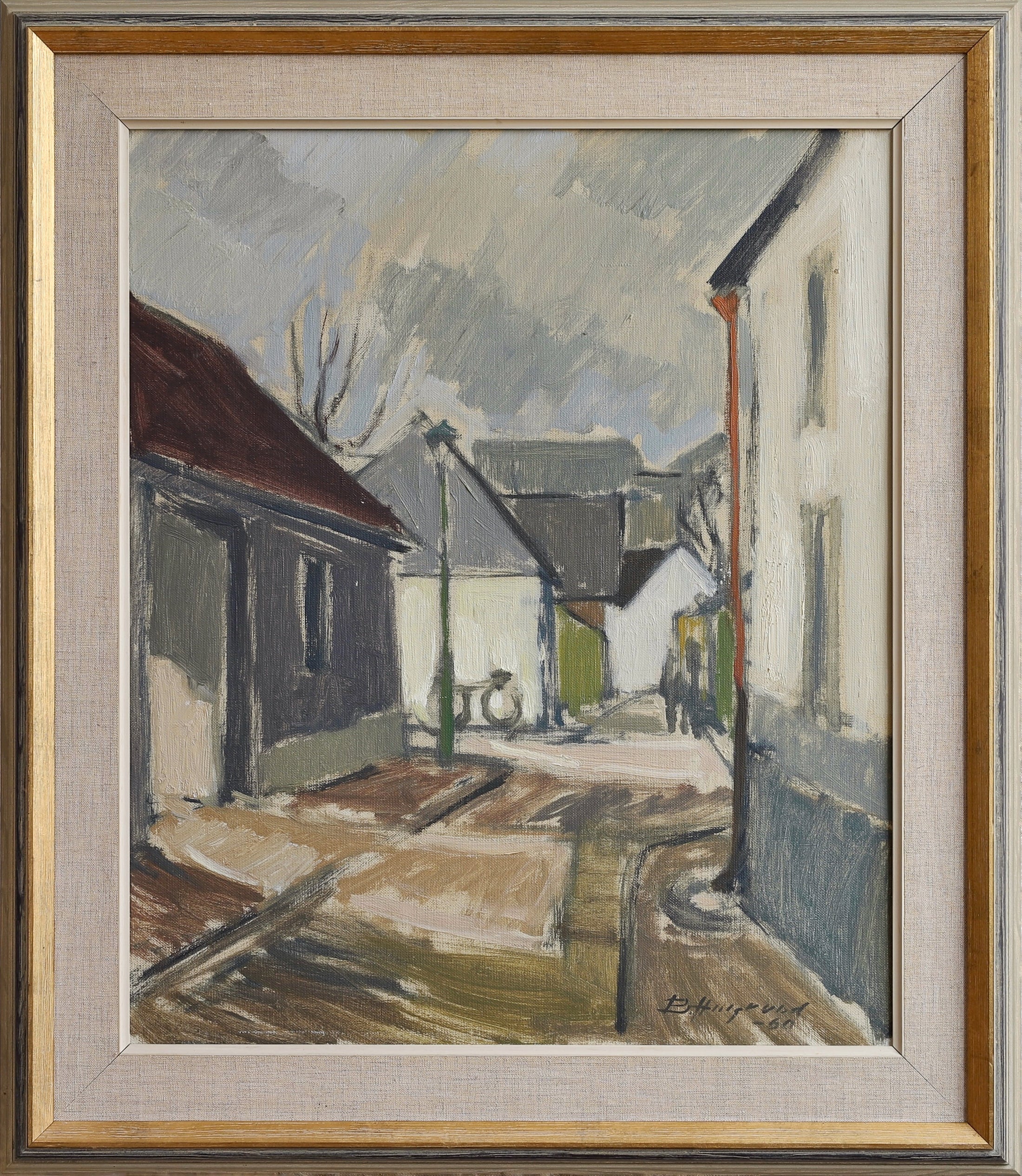 Original Oil Painting Vintage Art Mid Century Sweden