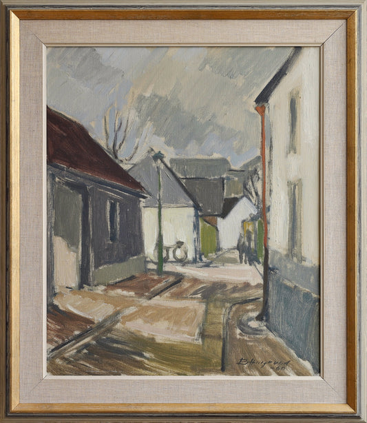 Original Oil Painting Vintage Art Mid Century Sweden